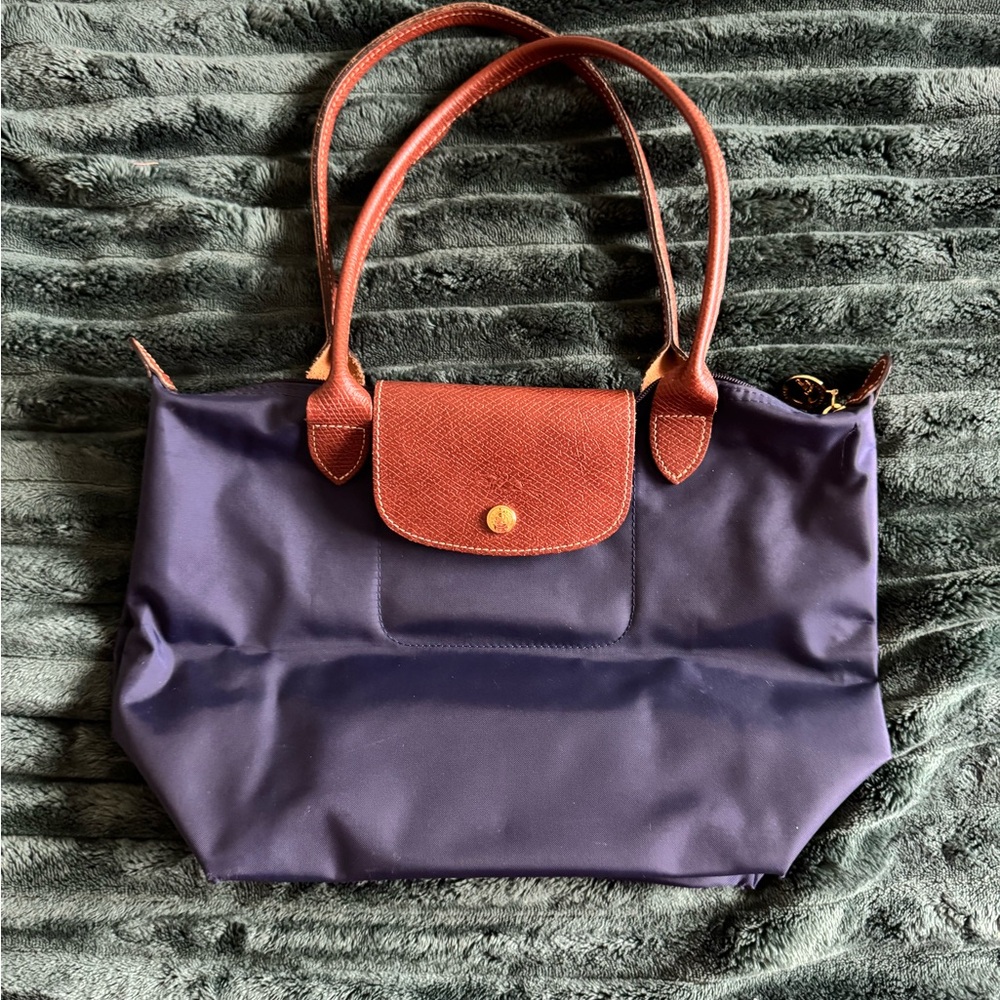 Longchamp Le Pliage original small navy tote bag